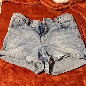 Express Light Blue Jean Shorts